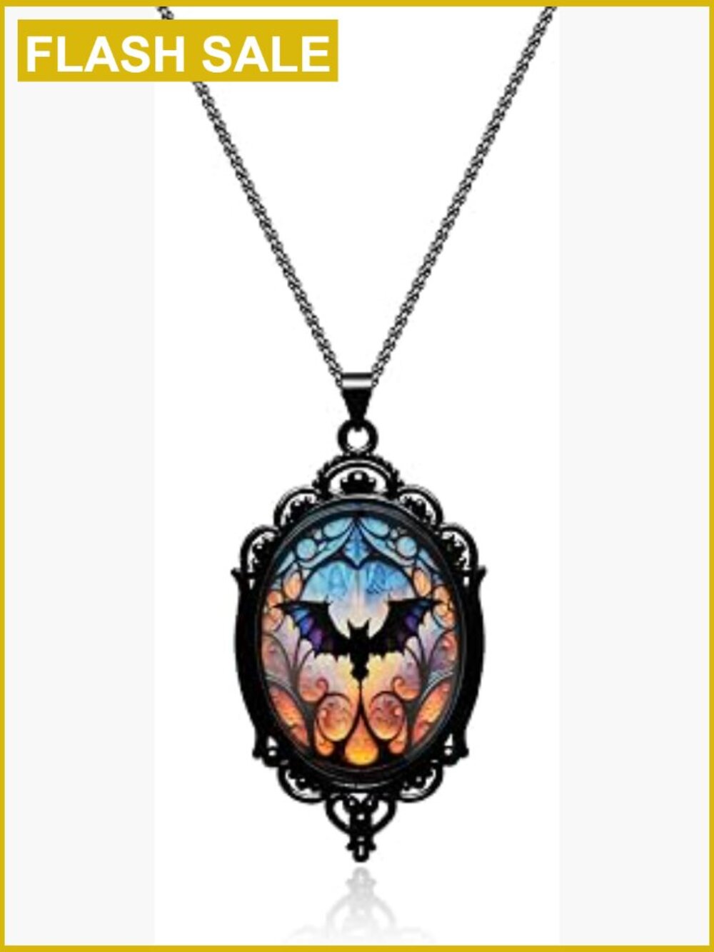 Gothic Bat Pendant Necklace Choker Set Vampire Witch Jewelry for Women Costume